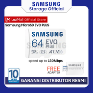 Samsung Micro SD Evo Plus 32GB / 64GB / 128GB / 256GB / 512GB Kartu Memori Hp 64 32 GB Memory Card MicroSD 100 MB/s SDXC SDHC Class10 U3 UHS-i FREE Adapter - Garansi Distributor Resmi 10 Tahun