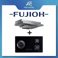 FUJIOH FR-FS2290R 89CM SLIMLINE HOOD + FUJIOH FH-GS5030 SVGL 3 BURNER GLASS GAS HOB