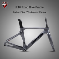 TWITTER R10 Carbon Fibre Road Bike Frame Disc Brake Bicycle Frame 700C Pneumatic Windbreaker Racing Frame 46-54CM