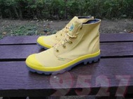 *~9527~* 2015年 2月 PALLADIUM 黃色 WATERPROOF 防水 尼龍布 雨傘布 登山鞋 
