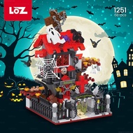 LOZ IDEAS Mini Block Haunted House Halloween Series Theme Scary Spooky Ghost Decoration Building Bri
