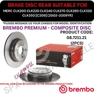BREMBO GENUINE DISC BRAKE ROTOR (REAR) FOR MERC CLK200 CLK220 CLK240 CLK270 CLK280 CLK320 CLK350 [C2