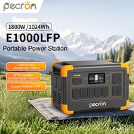 PECRON E1000LFP Portable Power Station 1024Wh 1800W(Peak 3000W) Lifepo4 Solar Generator Outdoor Mobi