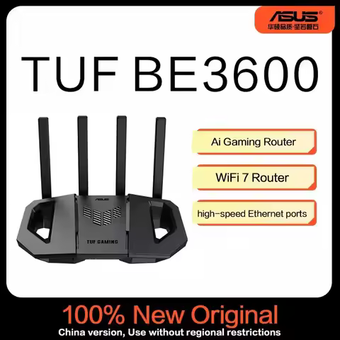 ASUS WiFi 7 TUF Gaming Router BE3600 AiMesh Extendable Router, 4K-QAM, MLO, AI Detection 2.5G Port