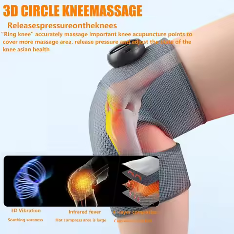 Heating Knee Massager Knee Shoulder Elbow 3-in-1 Heating Portable Wireless Hot Compress Massager Rel