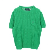 【二手】Polo Ralph Lauren 女士短袖絞花針織棉質毛衣（全新未使用）