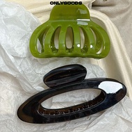 ONLYGOODS Hollow Pumpkin Hair Clip, Geometric Plastic Ellipse Hair Claws, Elegant Styling Tools Pony