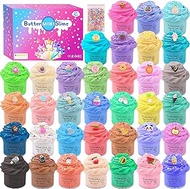 Mini Butter Slime Kit for Kids 35 Pack, Scented Slime Toys, Party Favors, Birthday Gift, with Unicorn, Mermaid, Rainbow Slime, Super Soft &amp; Non-Sticky, Girls and BoysDIY Creative Stress Relief Toy
