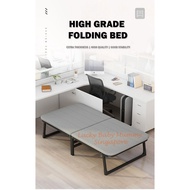 High Grade Folding Bed Foldable Single Bed Thick Portable Mattress Wide Metal Bed Frame