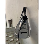 Asian Culture Bag y2k Silver pu Backpack Drawstring Large Concave Shape Blogger Style Original Desig