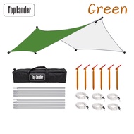 [Top Lander] Hexagon 3x4m Flysheet with Pole Camping Outdoor Butterfly-Shape Fly Sheet Set Waterproo