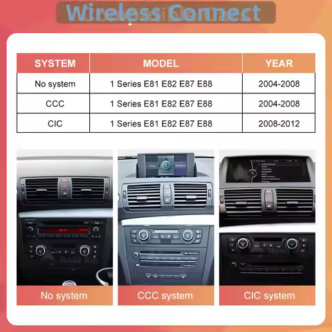 10.25" Wireless CarPlay Android Auto Car Multimedia player For BMW 1 Series E81 E82 E87 E88 Head Uni