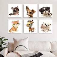 RUOPOTY 20x20cm Paint By Numbers Handmade Decorative Paintings  Cute Animals  Number Paiting With frame Unique Gift