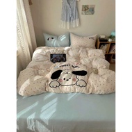 Super cute fur embroidered duvet Set 4 duvet coverPiece