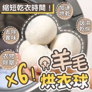 其他品牌 - 加速乾衣！多功能羊毛烘衣球（6個）均勻烘乾 衣物除皺 去除異味 吸濕去味乾燥 除靜電防纏繞 長久循環使用｜純天然毛氈羊毛球 乾洗球 洗衣機乾衣機乾燥球