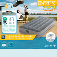 【優選】intex 64112/64114 灰色單人/雙人空氣床植絨戶外露營充氣床