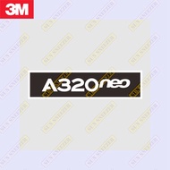 Airbus Trademark A320neo Black Banner Waterproof 3M Sticker Size 120x30mm