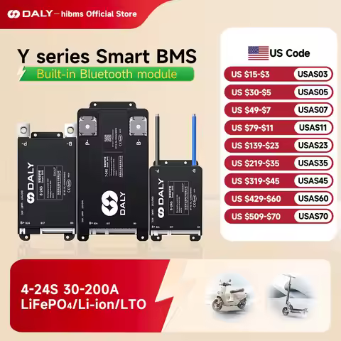 Daly Smart BMS 4S 6S 8S 12S 13S 14S 16S 17S 20S 24S Bluetooth BMS 30A 40A 60A 80A 100A 120A 150A 200