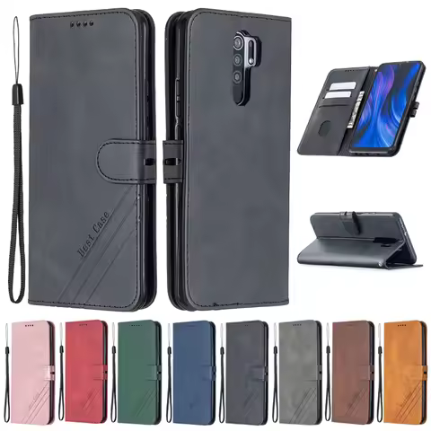 For Xiaomi Redmi 9 Case Leather Flip Case on sFor Coque Xiomi Xiaomi Redmi 9 9T 9C 9A Note 10 Pro Ph