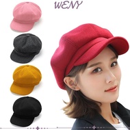 WENY Beret Hat Fashion Baker Boy Hats Visor Hat Autmn Winter Fedora Wool Caps