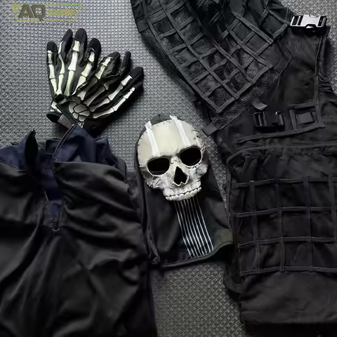 Airsoft Cod 19 Night Raid Ghost Cosplay Full Set of Equipment Ghost Tactical Mask & Vest & Hemlet Se