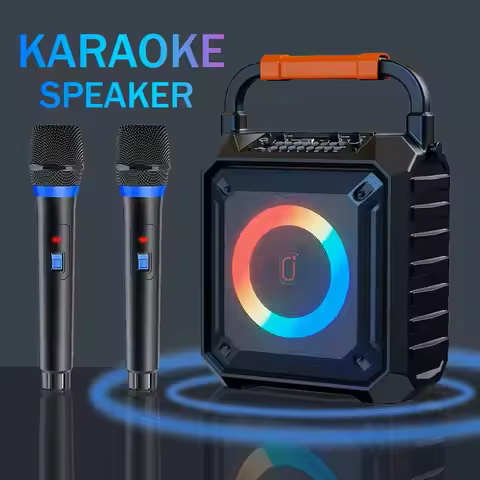 FanFun T17 Karaoke Machine Comes with 2 Wireless Karaoke Microphones, Portable Bluetooth Speaker Hom
