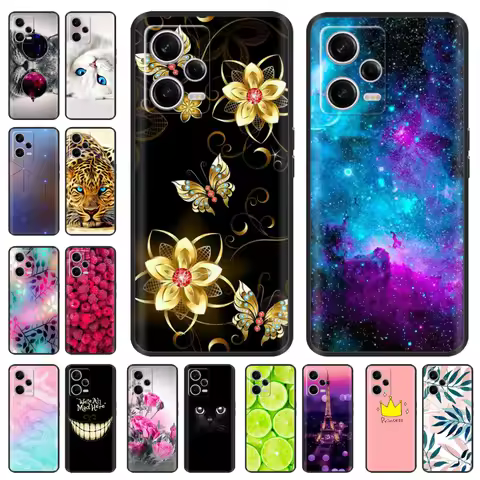 For Xiaomi Redmi Note 12 Pro 5G Case Note12 Cartoon Soft Silicone Back Cover For Redmi Note 12 Pro N