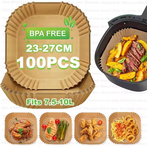 Air Fryer Baking Paper 23-27cm Non-Stick Airfryer Disposable Liners for Ninja COSORI Philips 7-10L B