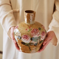Fanyue Jingdezhen Underglaze yang dilukis dengan tangan Rose Vintage Pasu Tertekan kalis bocor Bekas