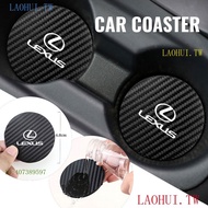 Eqrc Lexus Lexus Carbon Fiber Pattern Water Coaster Shock Absorption Coaster Anti-slip Pad Beverage Coaster Water Cup Slot Anti-slip Pad ES UX RX NX IS Interior Accessories