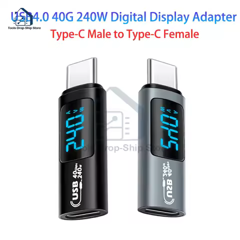 DC0-36V USB 4.0 Digital Voltage Current Meter Power Tester PD240W Fast Charging Adapter Type C Inter