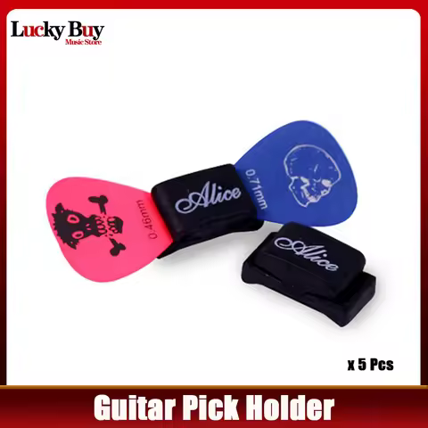 5pcs Alice Black Rubber Guitar Picks Holder Guitarra Plectrums Fix on Headstock for Guitar Bass Ukel