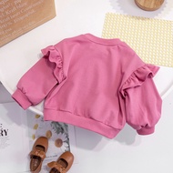 IENENS Autumn Fashion Baby Girls Tops Clothes O-neck Cotton Blend Long Sleeve Clothing 1-8 Years Kid