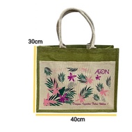 Large Jute Bag Brand Aeon Jute Bag A3 size Canvas Bag/Canvas Bag Kebaya Tote Bag Flower A4 Size by L