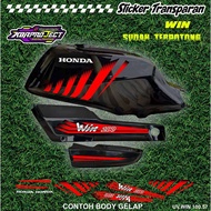 WIN 100 COOL PREMIUM TRANSPARENT STICKERS HONDA RACING 57 STICKER LINES ALREADY CUT