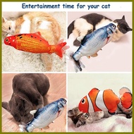 ✢ ∳ ◺ Ready Stock Electric Simulation Robo Nemo Cat Fish Toys Jump Fish Baby Toys USB Rechargeable