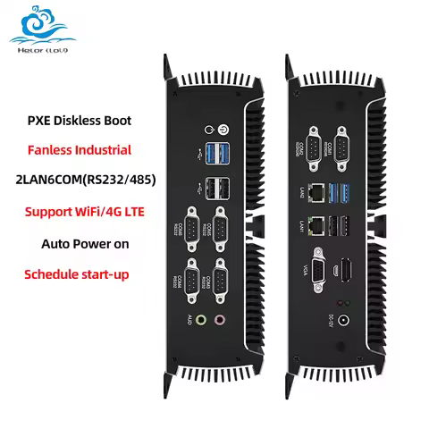 Helorpc Fanless Mini PC with i5-1135G7 Support WiFi 4G LTE Computer for Industrial with 2x2.5G LAN 6