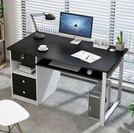 （訂貨價$499up）帶鎖櫃桶+鍵盤托 鋼架書枱 寬100cm/120cm 電腦桌 工作枱 寫字枱 Desk