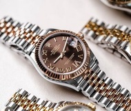 全新 ROLEX 勞力士 恒動日誌型 DATEJUST 31mm 18kt玫瑰金/鋼 啡色 278271-0004