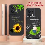 Oppo Reno 8 5G TPU case with square border shaped like fortune, calligraphy, husband and wife