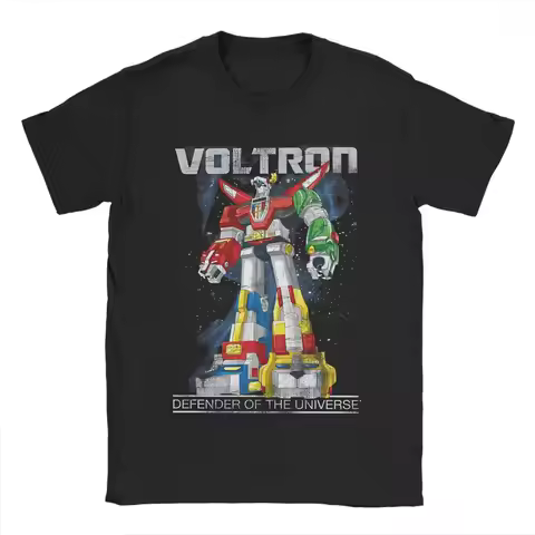 Men's Anime Voltron T Shirts Cotton Clothing Vintage Short Sleeve Crew Neck Tee Shirt Printed T-Shir