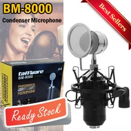 Mikrofon Kondenser BM-8000 dengan Shock Proof Mount dan Pop Filter Mic Maik Mik Mikrofon Micropon Mi