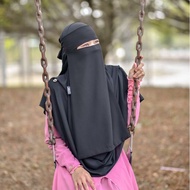 NEW Niqab Ninja, Hidden Eyes Arab, 2 Layer & 2 Layer Extra Hem Aritachi Gred 1