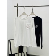 Acne Studios Letter Print Pocket Round Neck Long-Sleeve T-Shirt
