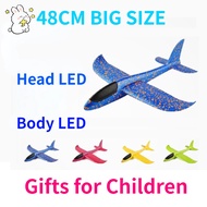 48cm LED Kids Toys Hand Throw Flying Glider Plane Foam Aeroplane Model DIY Fillers Flying Glider Pla