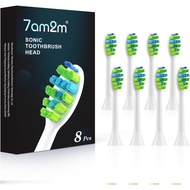 7AM2M AM100/AM105/AM111 Electric Toothbrush Brush Heads x 8 for 7AM2M Electric Toothbrush ONLY (Whit