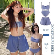 GOODFIGURE BIKINI 3-Piece Swimsuit Striped Suitable For Wearing To The Beach Available In Sizes S-L 