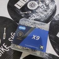 CHAIN RANTAI KMC X9 X-9 9 SPEED SILVER - bicycle storeku