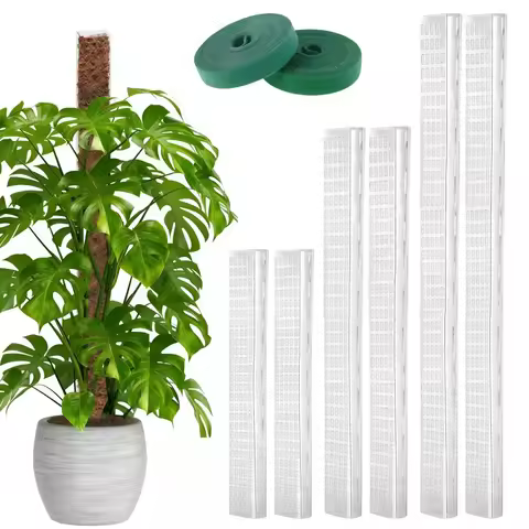 24/36/48 Inch Plastic Moss Pole for Monstera, Large D Shaped Poles Pot Climbing Plants Work Sphagnum