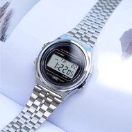 <INT2>Vintage Steel Band Men's Round Watches A171WE-1 Electronic Neutral Small Gold Watch